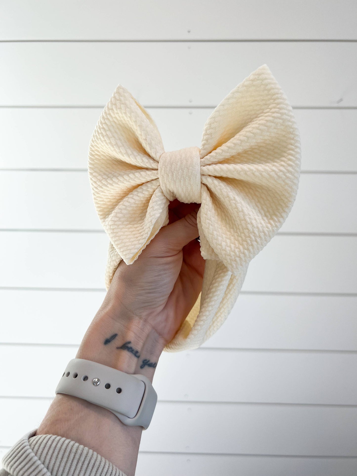 Cream Bullet Bow + Headwrap