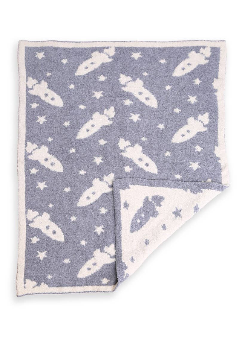 Rocket Print Kids Soft Throw Blanket