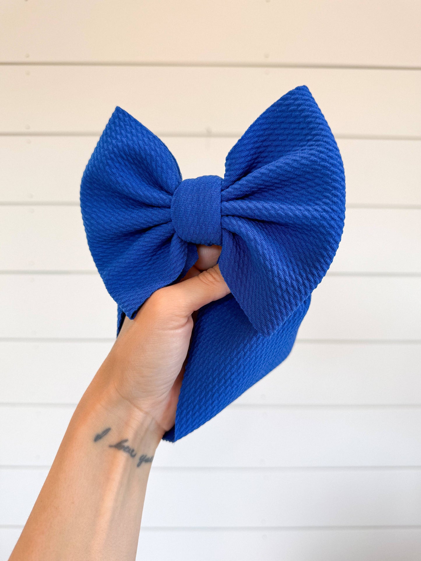Royal Blue Bullet Bow + Headwrap