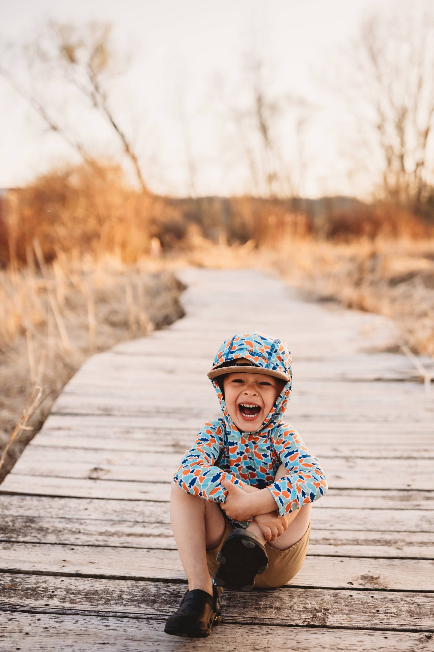 Boys Camo Fishing Shirt - High Tide UV
