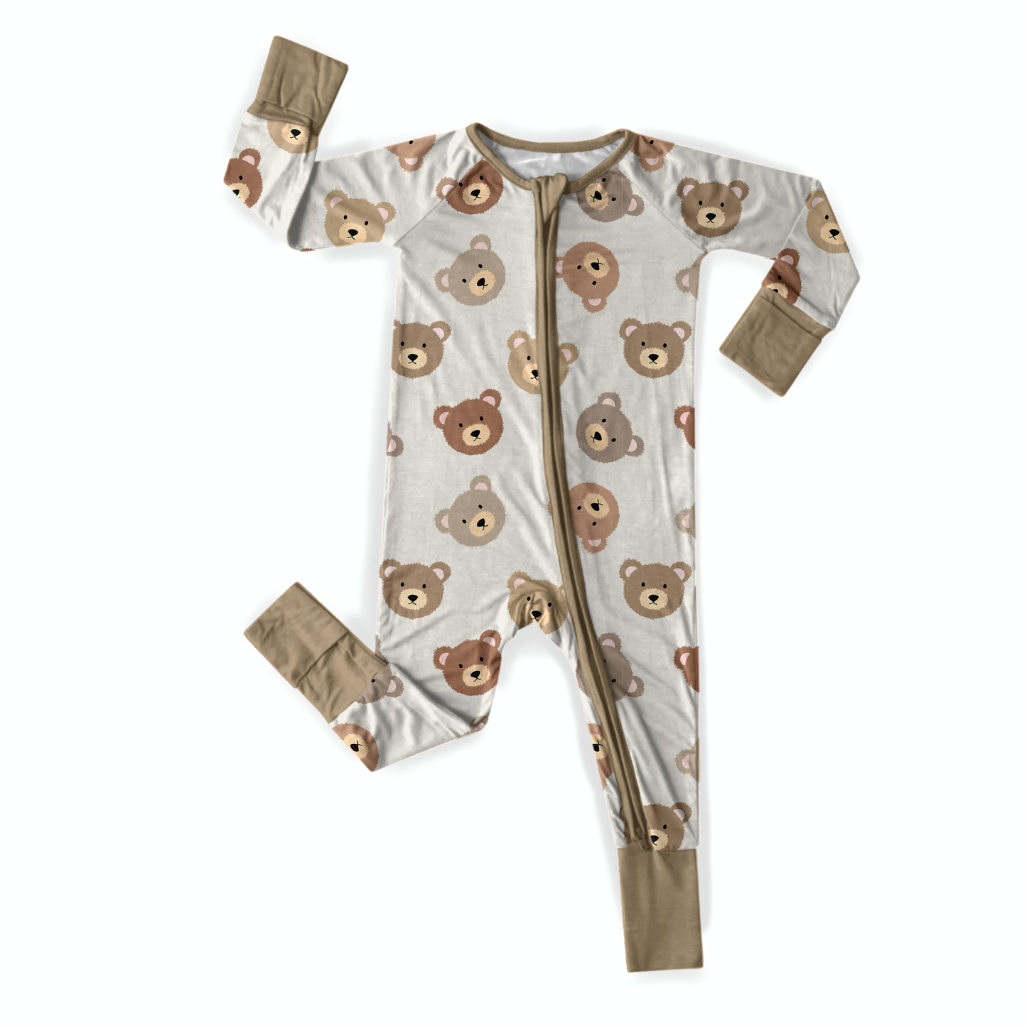 Baby Bear Bamboo Zipper Romper