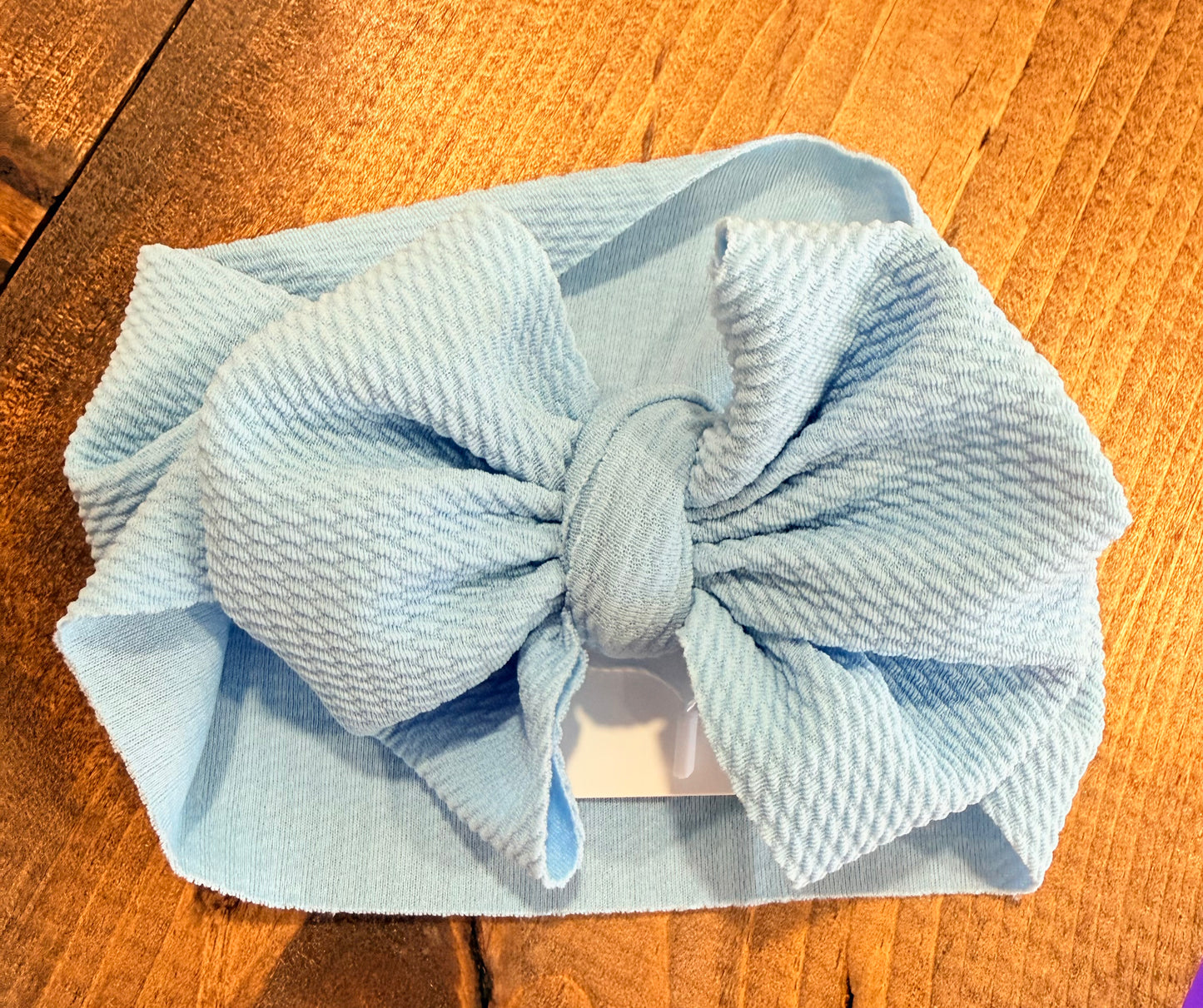 Light Blue Bullet Bow + Headwrap