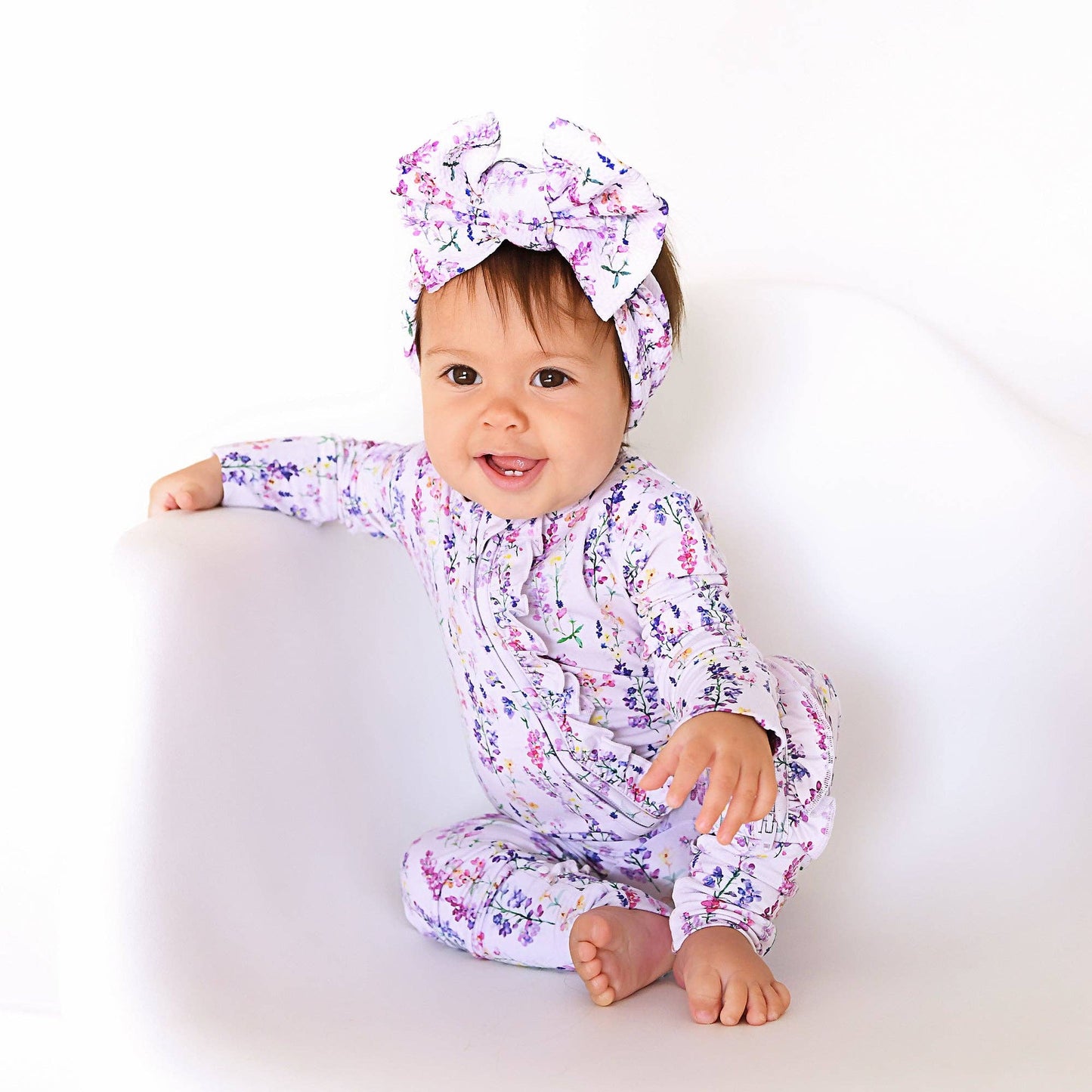 Avani RUFFLE ZIP Bamboo One Piece Floral Baby