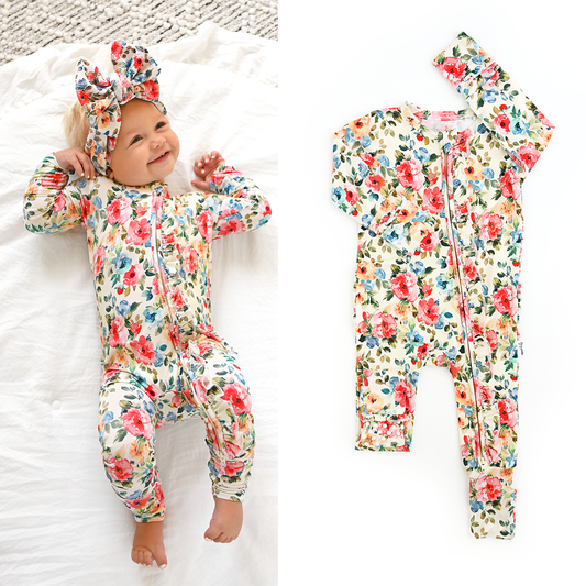 Nayeli Floral Ruffle Bamboo One Piece