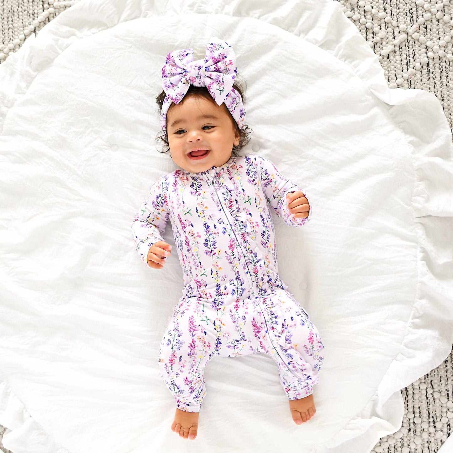 Avani RUFFLE ZIP Bamboo One Piece Floral Baby