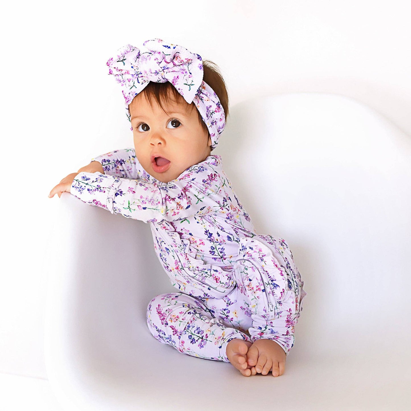 Avani RUFFLE ZIP Bamboo One Piece Floral Baby