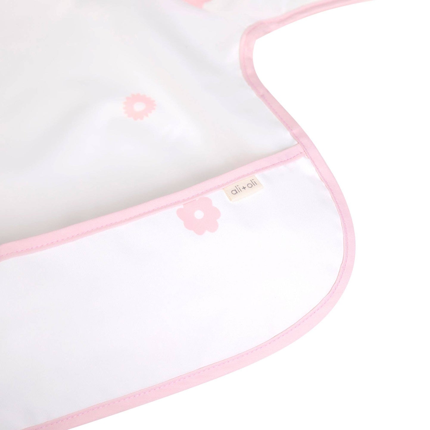 Pink Flowers Smock Bib for Baby & Toddler Long Sleeve