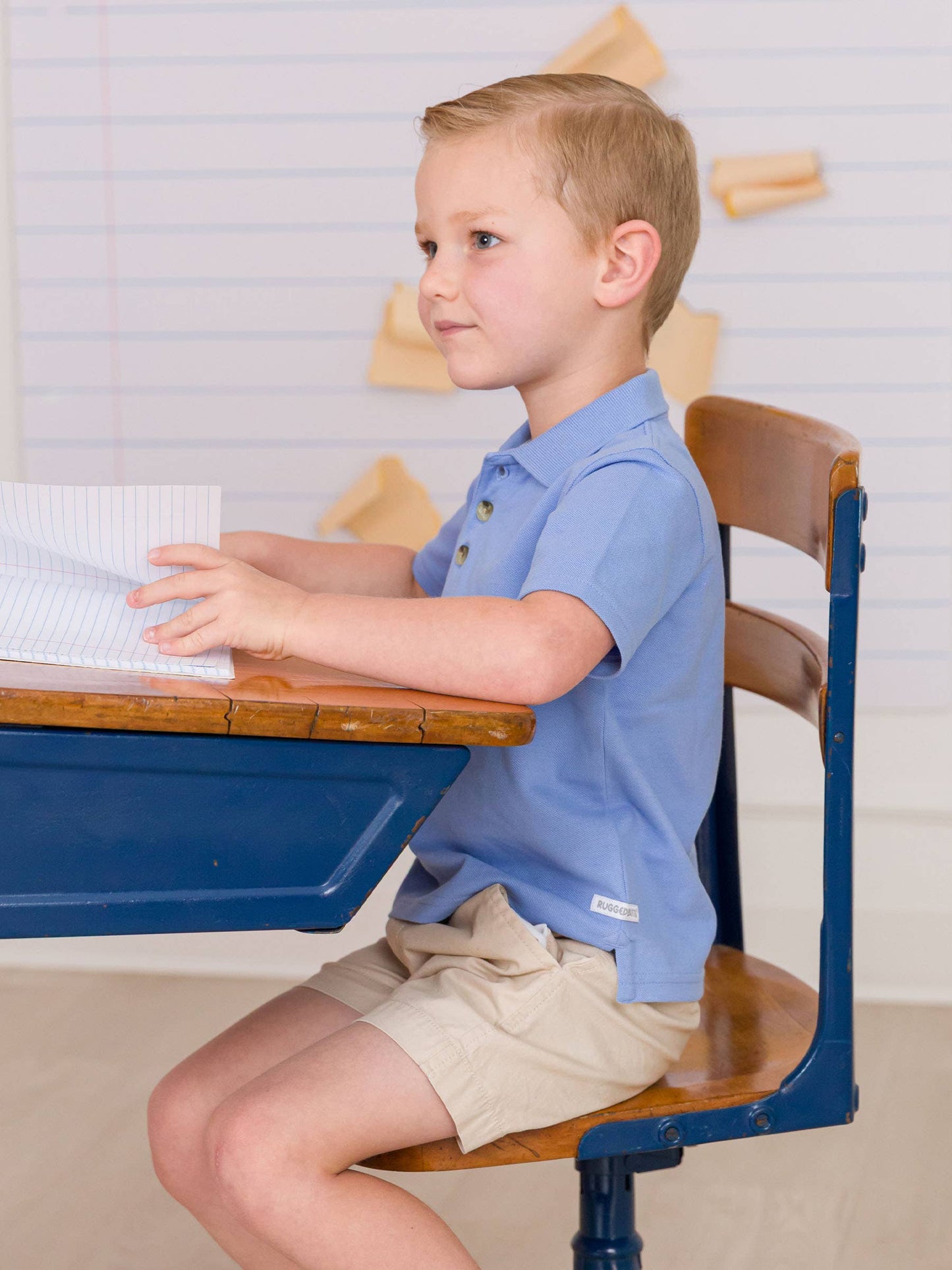 Boys Periwinkle Blue Pique Short Sleeve Polo Shirt