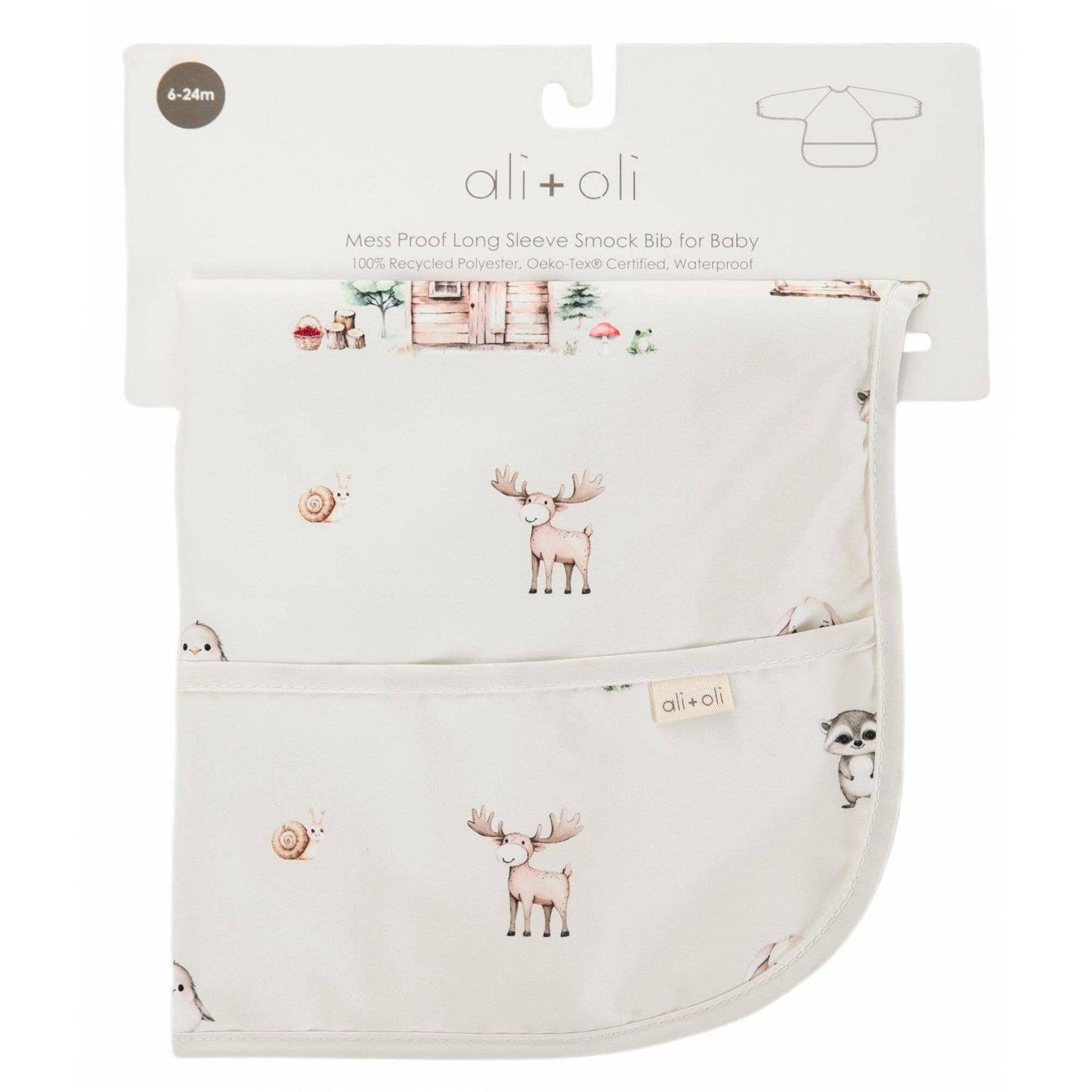 Woodland Smock Bib for Baby & Toddler Long Sleeve