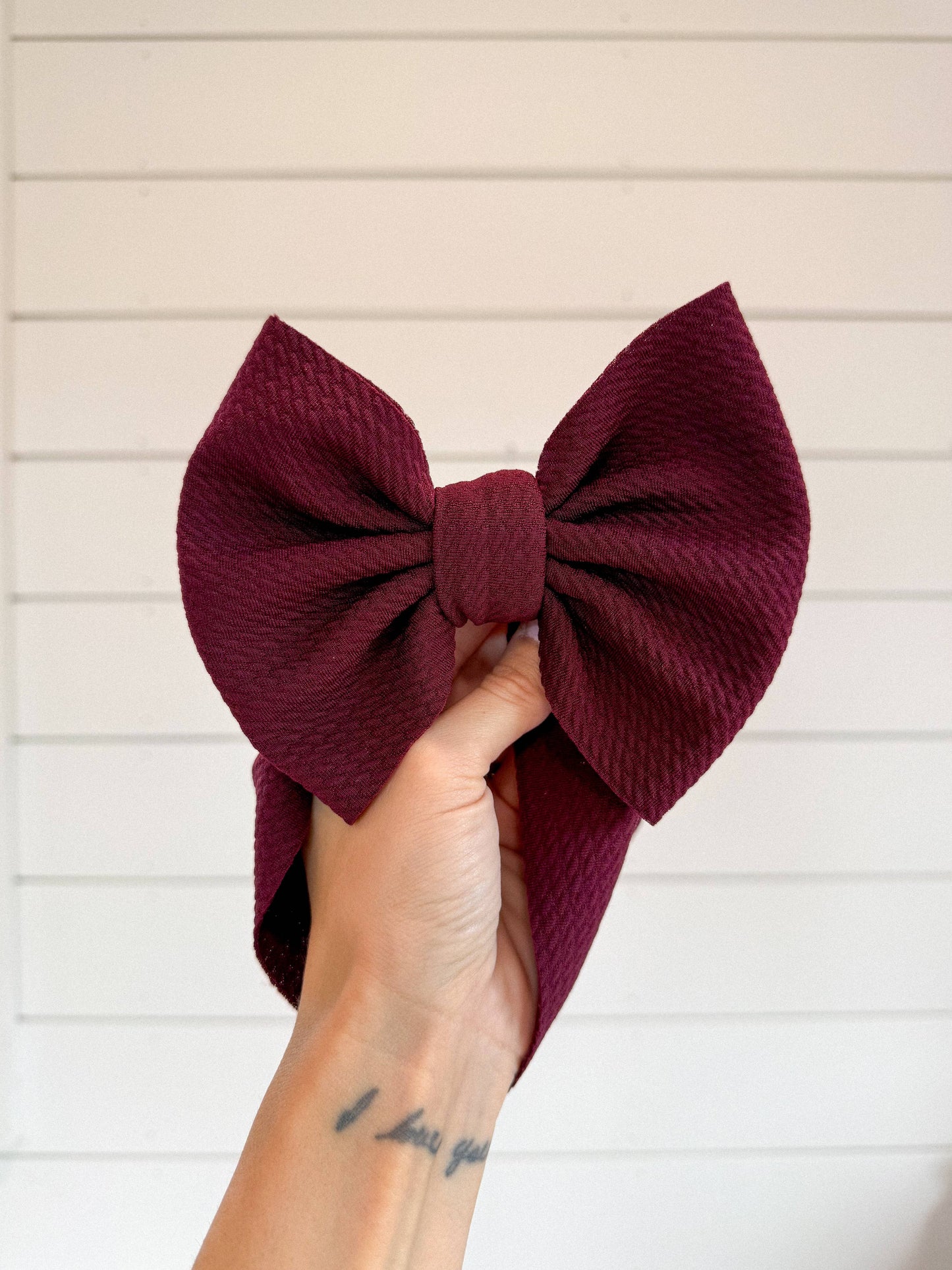 Maroon Bullet Bow + Headwrap  
