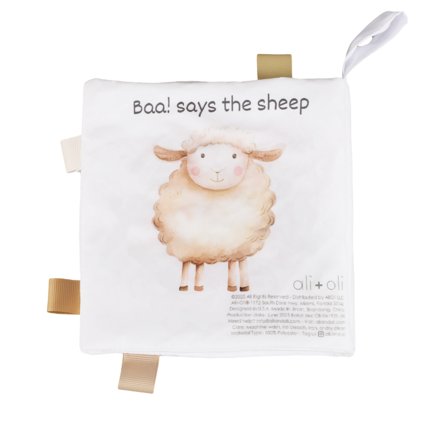 Farm Animals – 10-Page Taggies Soft Crinkle Cloth Baby Book