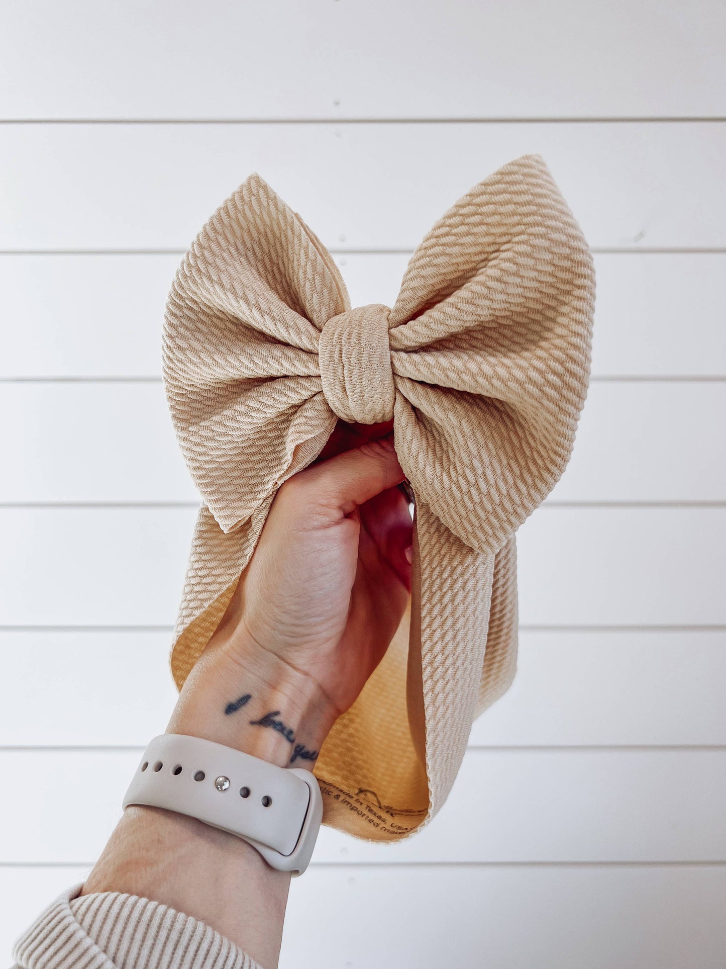 Tan Bullet Bow + Headwrap 