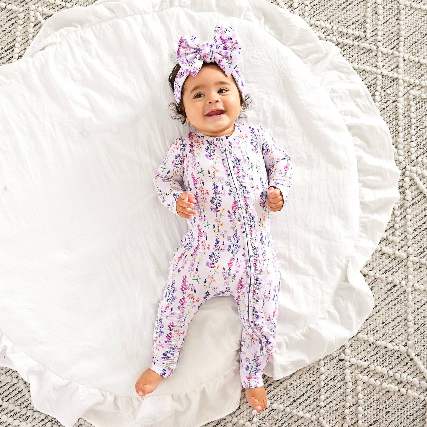 Avani RUFFLE ZIP Bamboo One Piece Floral Baby