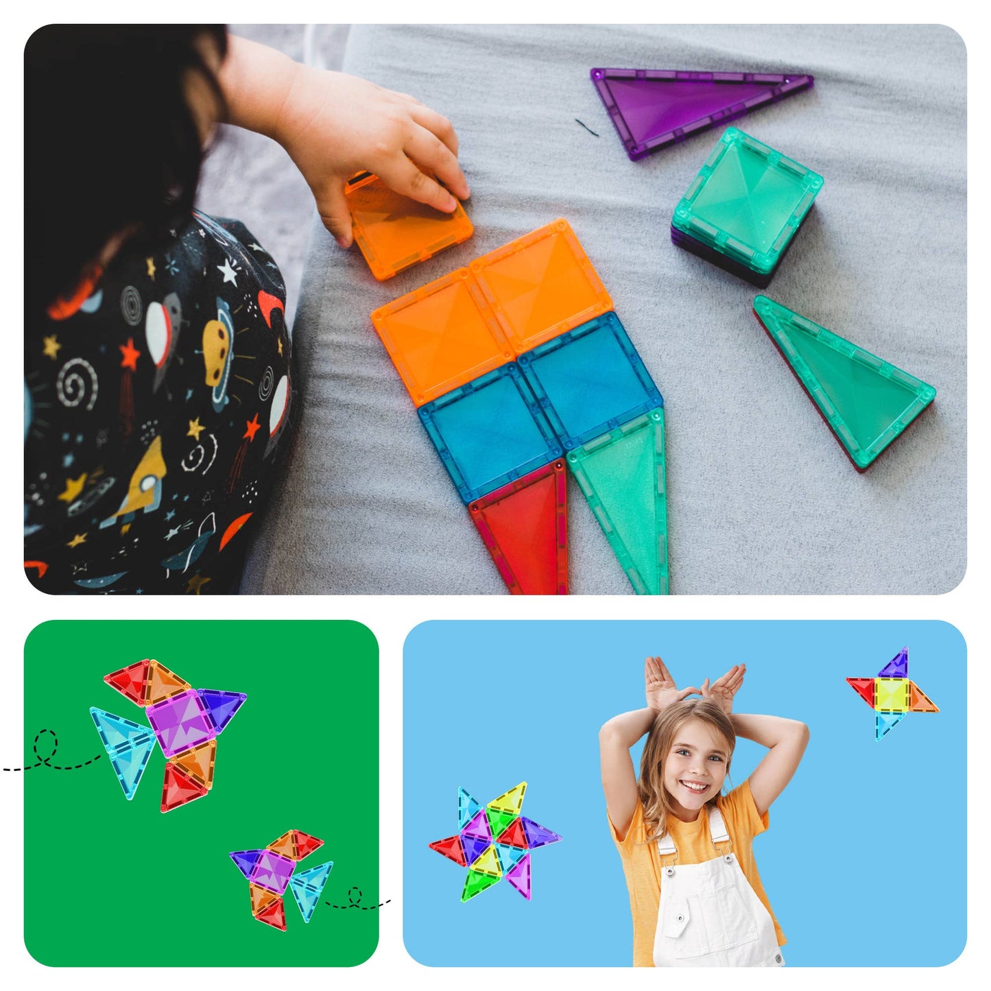 PicassoTiles 30pc Travel Size Magnetic Tile Building Set