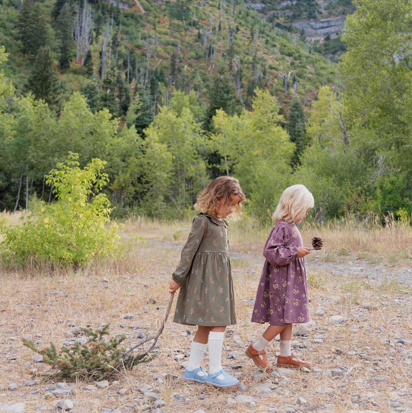 Puff Sleeve Dress- Orchid Blooms