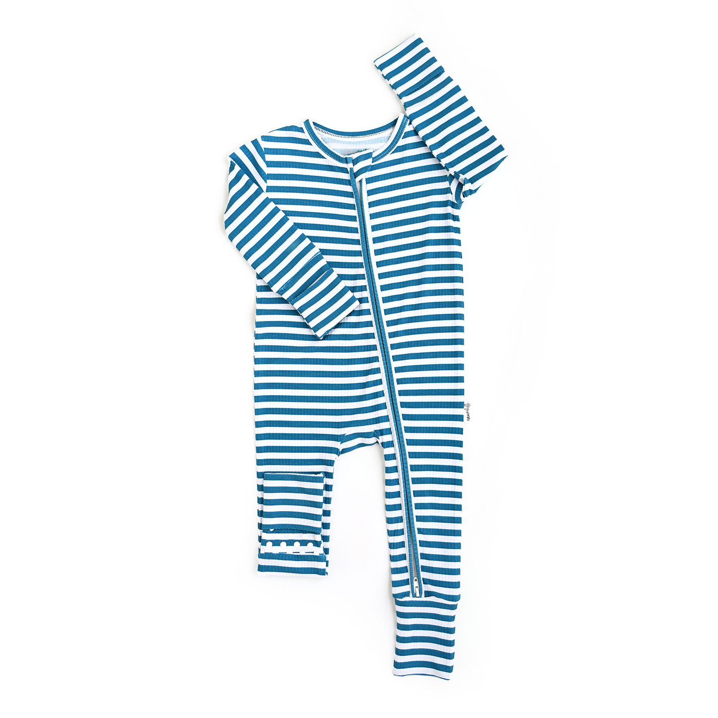 Cooper Blue Ribbed Bamboo Striped One Piece