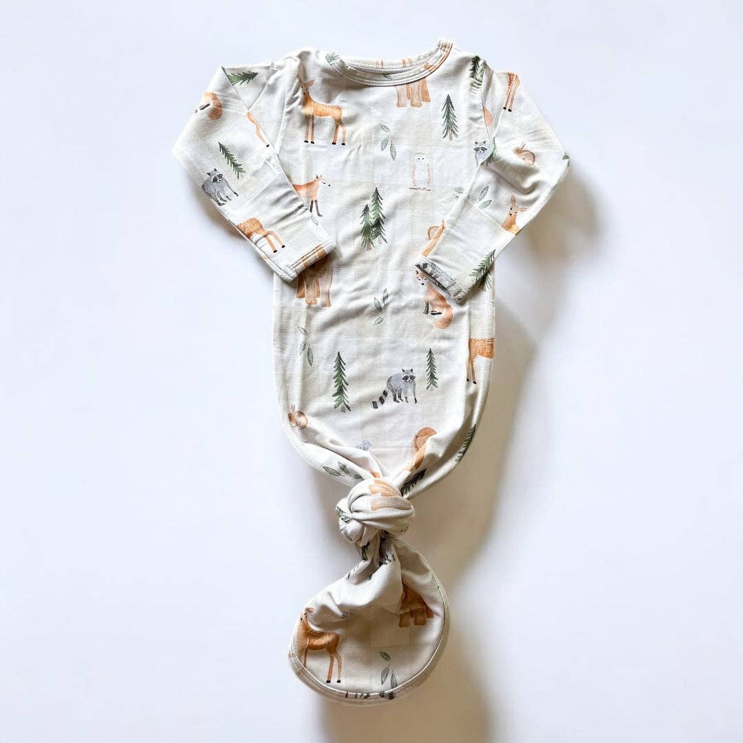 Woodland Animal Bamboo Knotted Gown and Hat