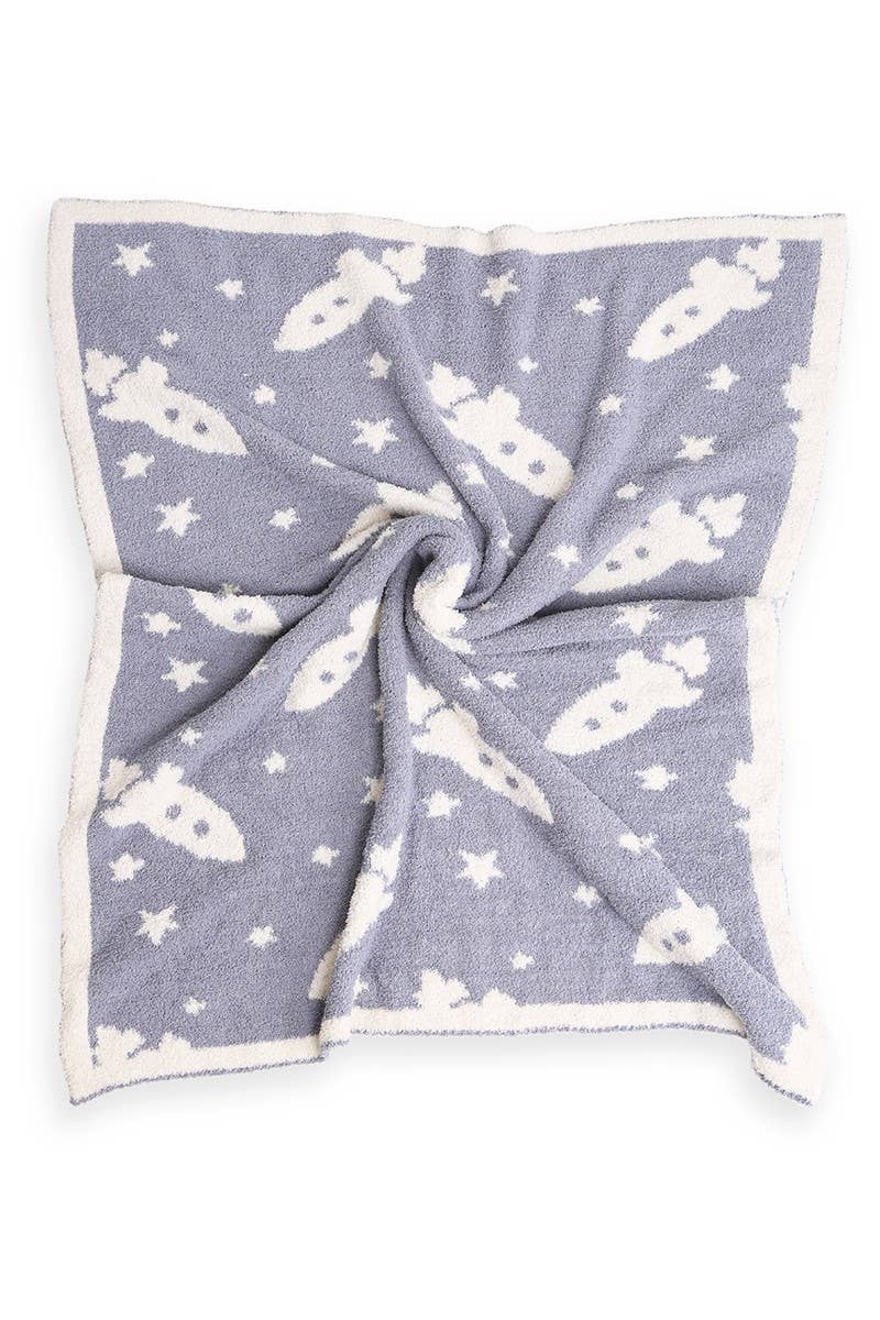 Rocket Print Kids Soft Throw Blanket