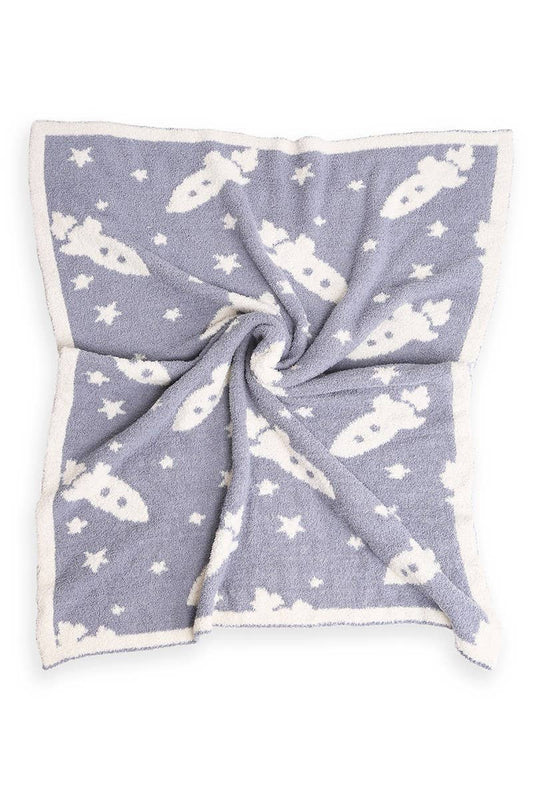 Rocket Print Kids Soft Throw Blanket