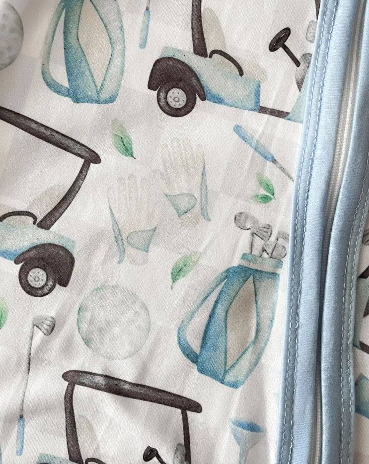 Infant Sleeper Blue Sporting Golf Carts - Just Like Dad