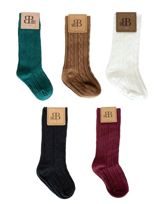 Knee High Cable Knit Socks