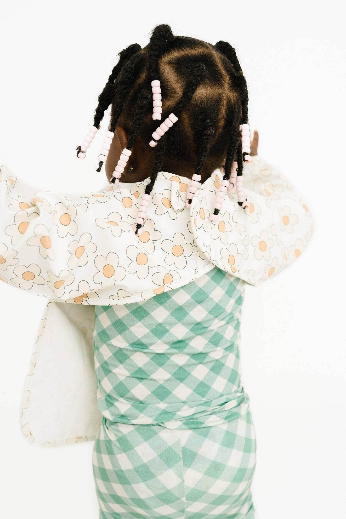 Neutral Floral Long Sleeve Bib