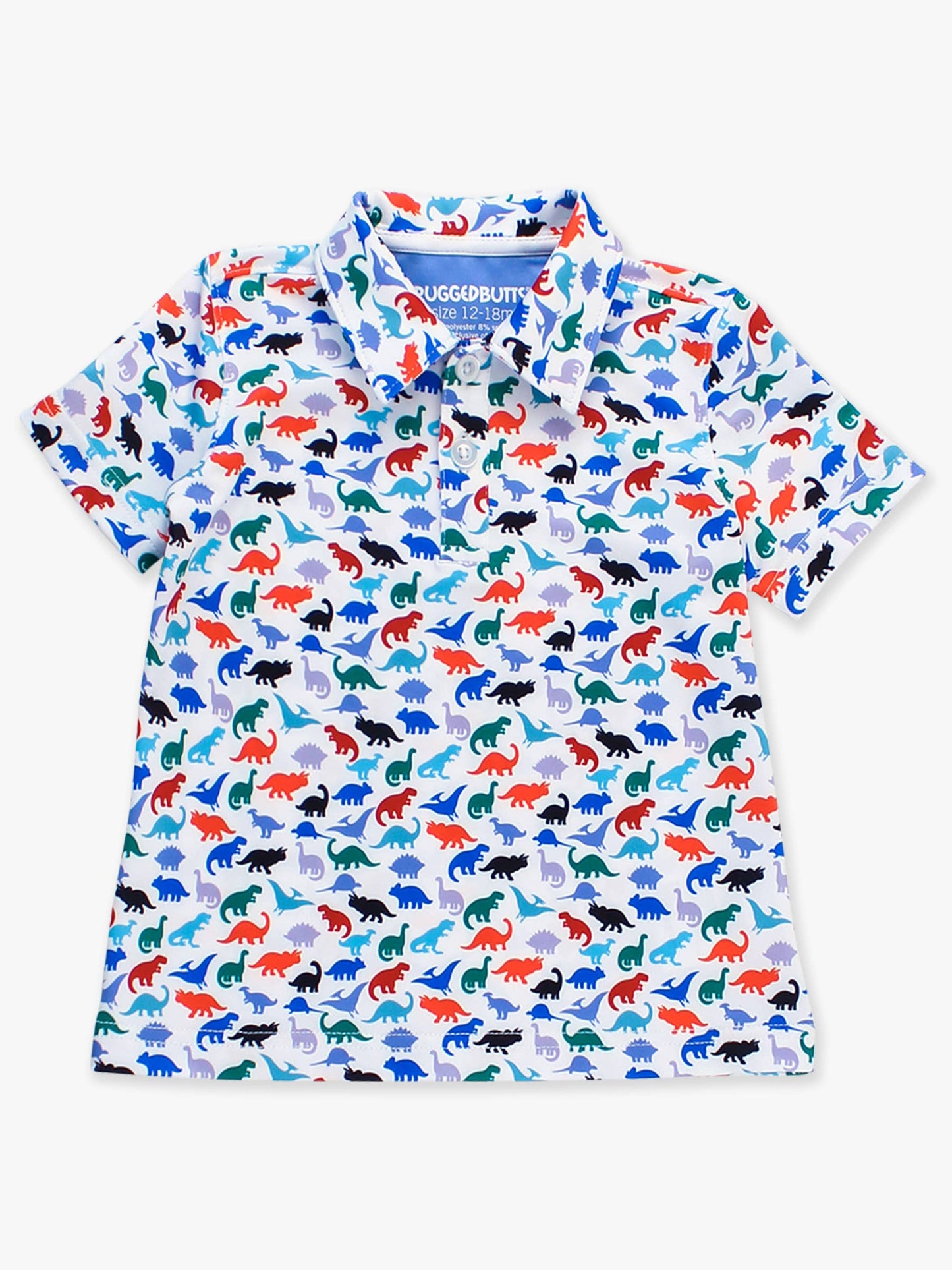 Boys Dino Roar Knit Short Sleeve Performance Polo