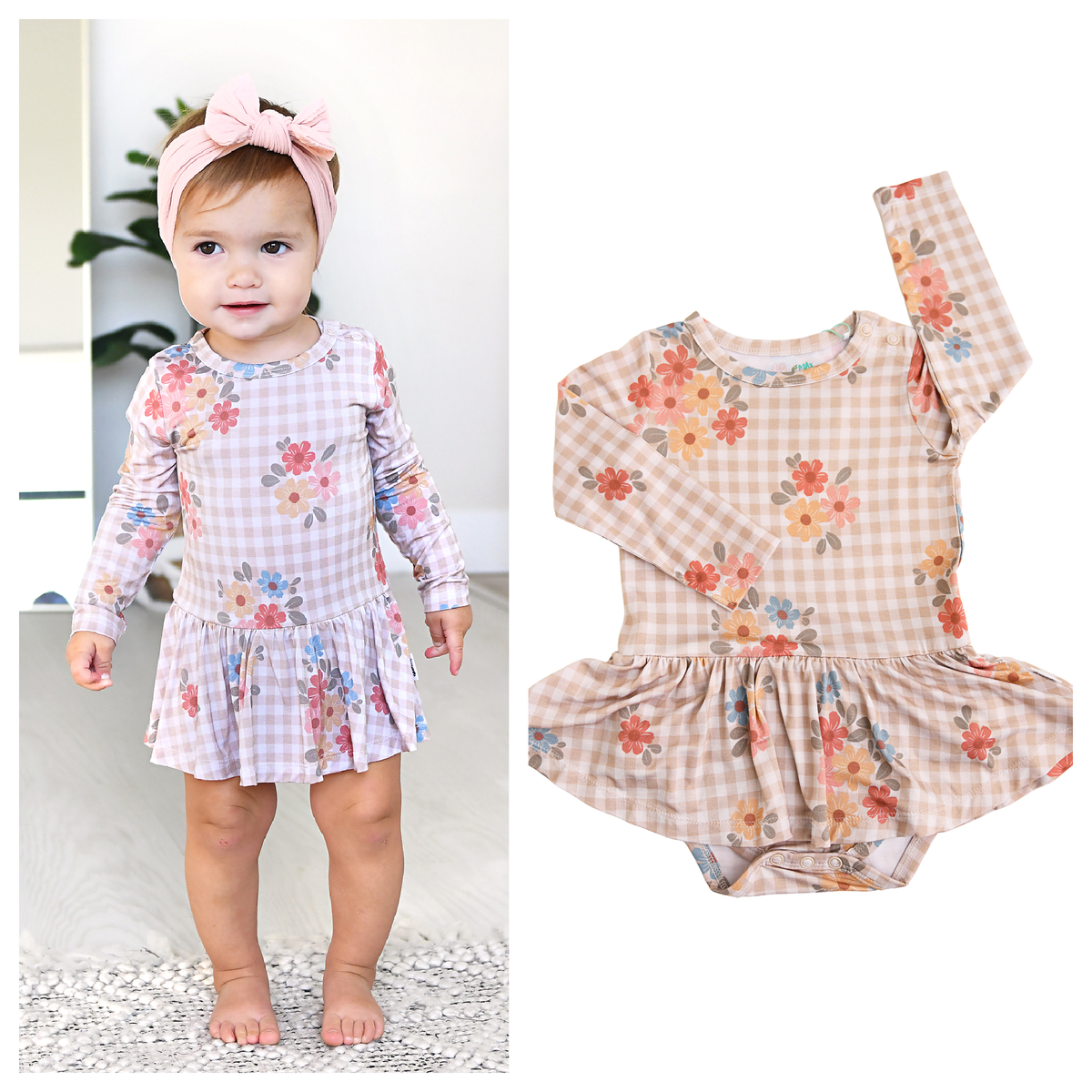 Callie TUTU Bamboo Floral Skirted Bodysuit