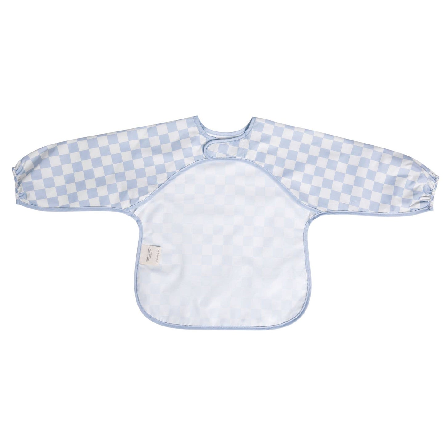 Blue Checkered Smock Bib for Baby & Toddler Long Sleeve