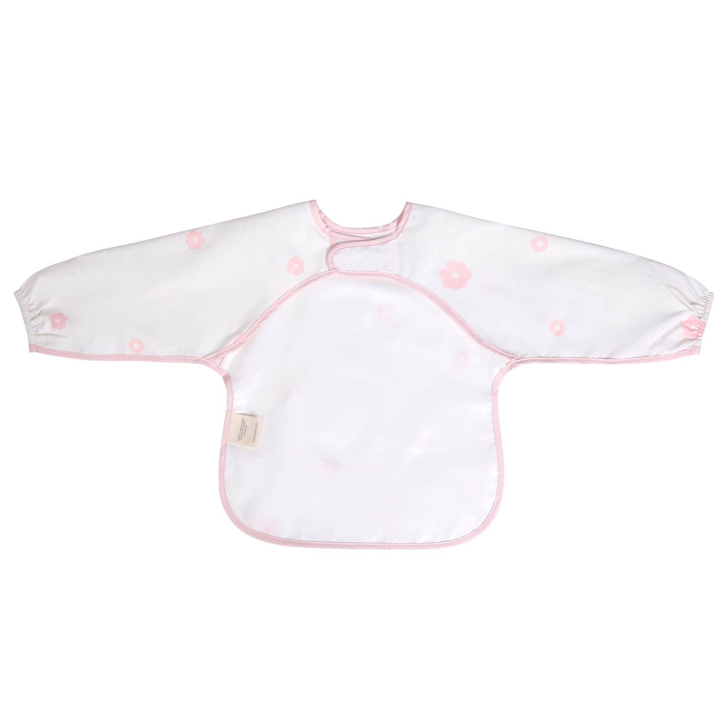 Pink Flowers Smock Bib for Baby & Toddler Long Sleeve