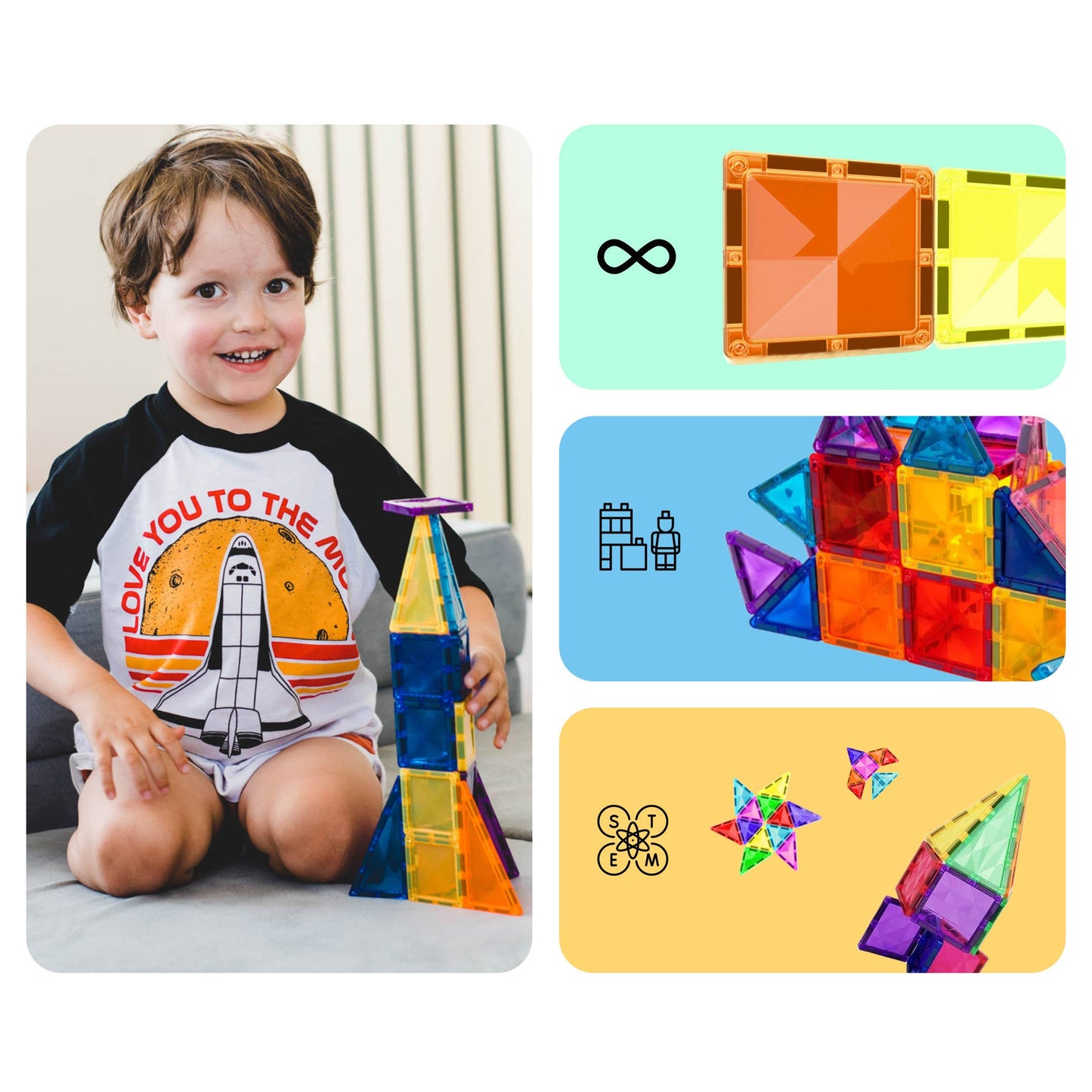 PicassoTiles 30pc Travel Size Magnetic Tile Building Set