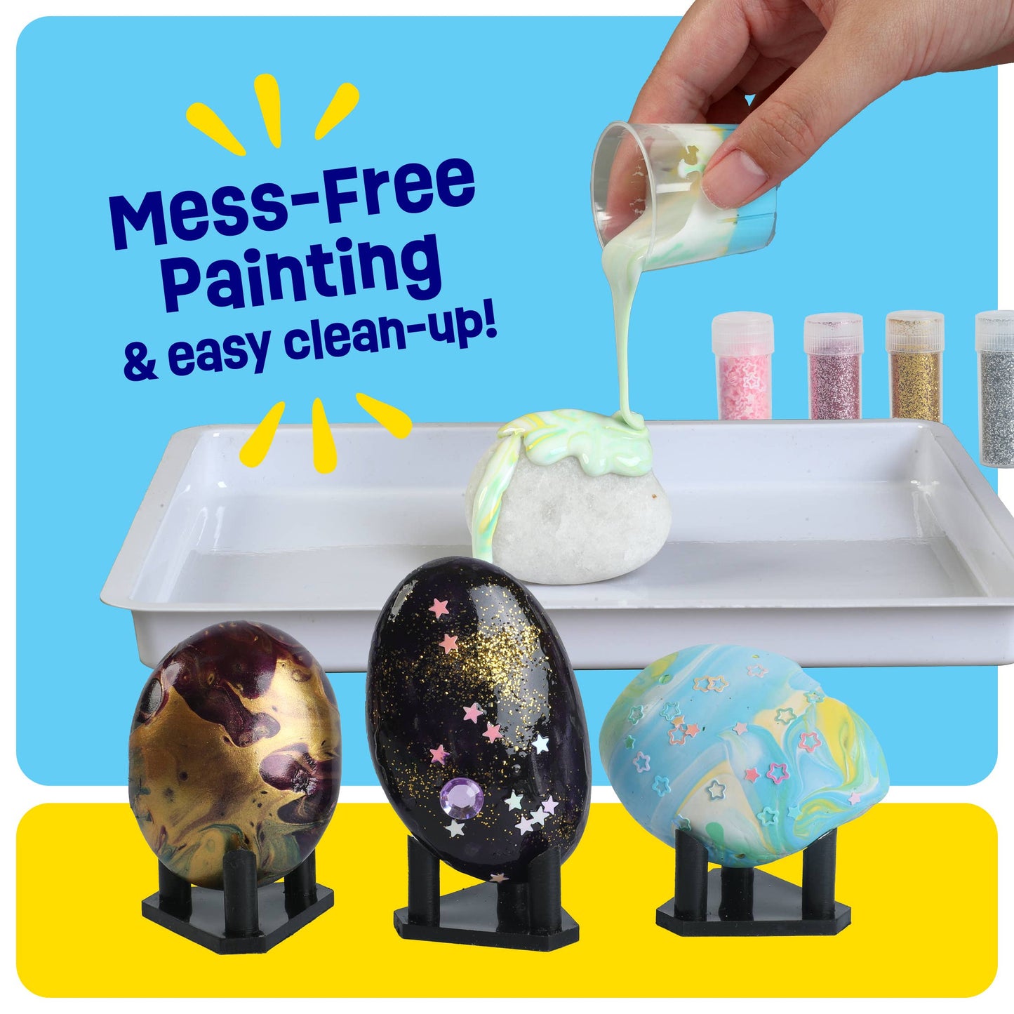 Paint Pouring Rocks for Kids - Rock Painting Kit, Craft Kit