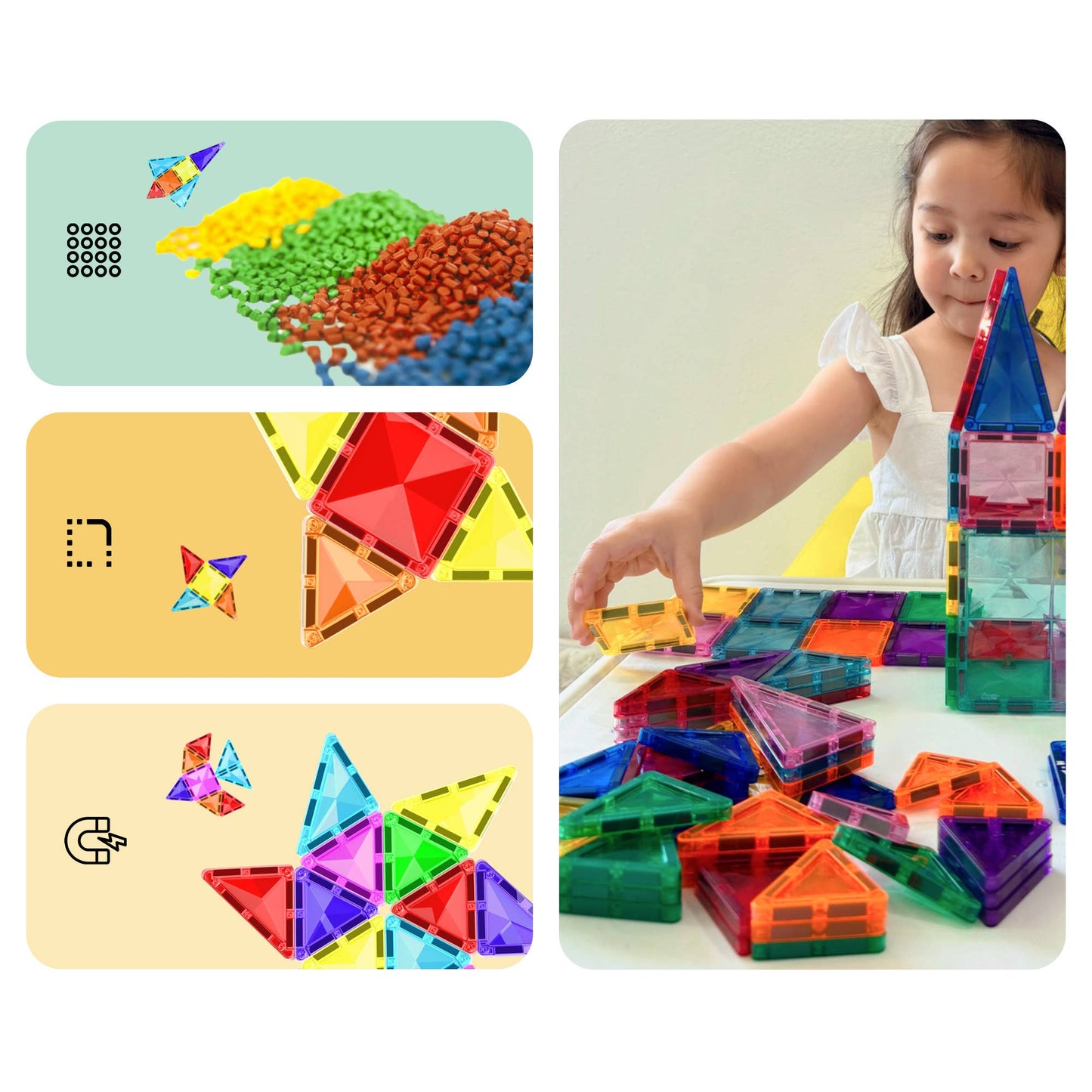 PicassoTiles 30pc Travel Size Magnetic Tile Building Set