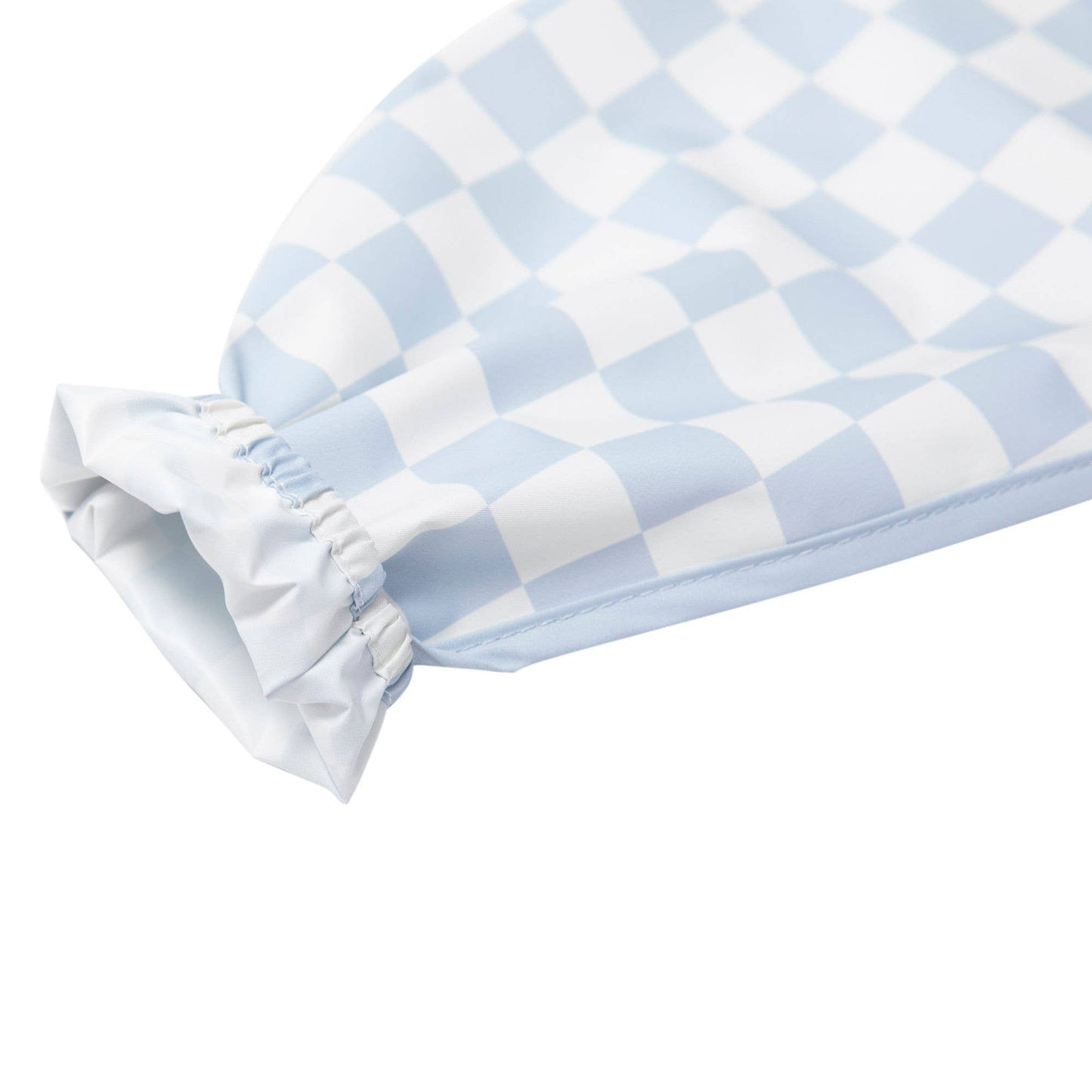 Blue Checkered Smock Bib for Baby & Toddler Long Sleeve