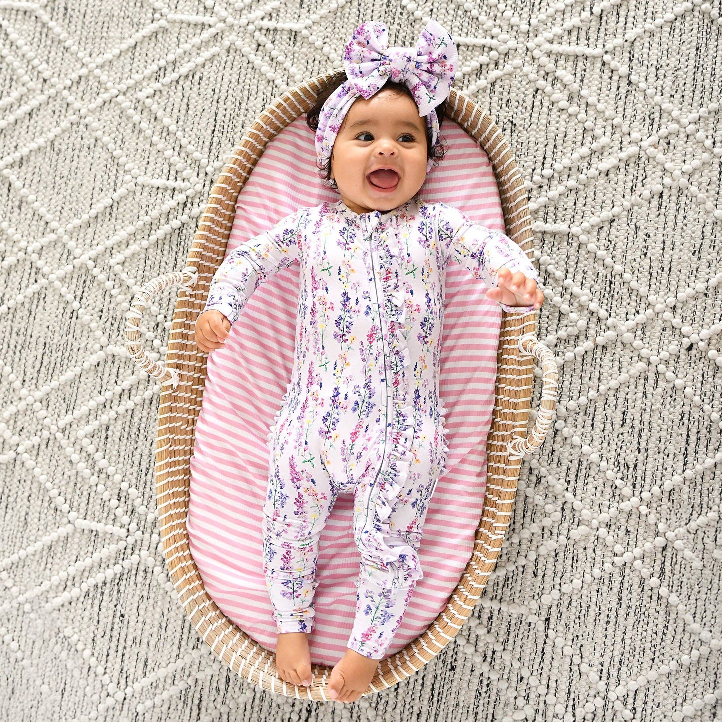 Avani RUFFLE ZIP Bamboo One Piece Floral Baby