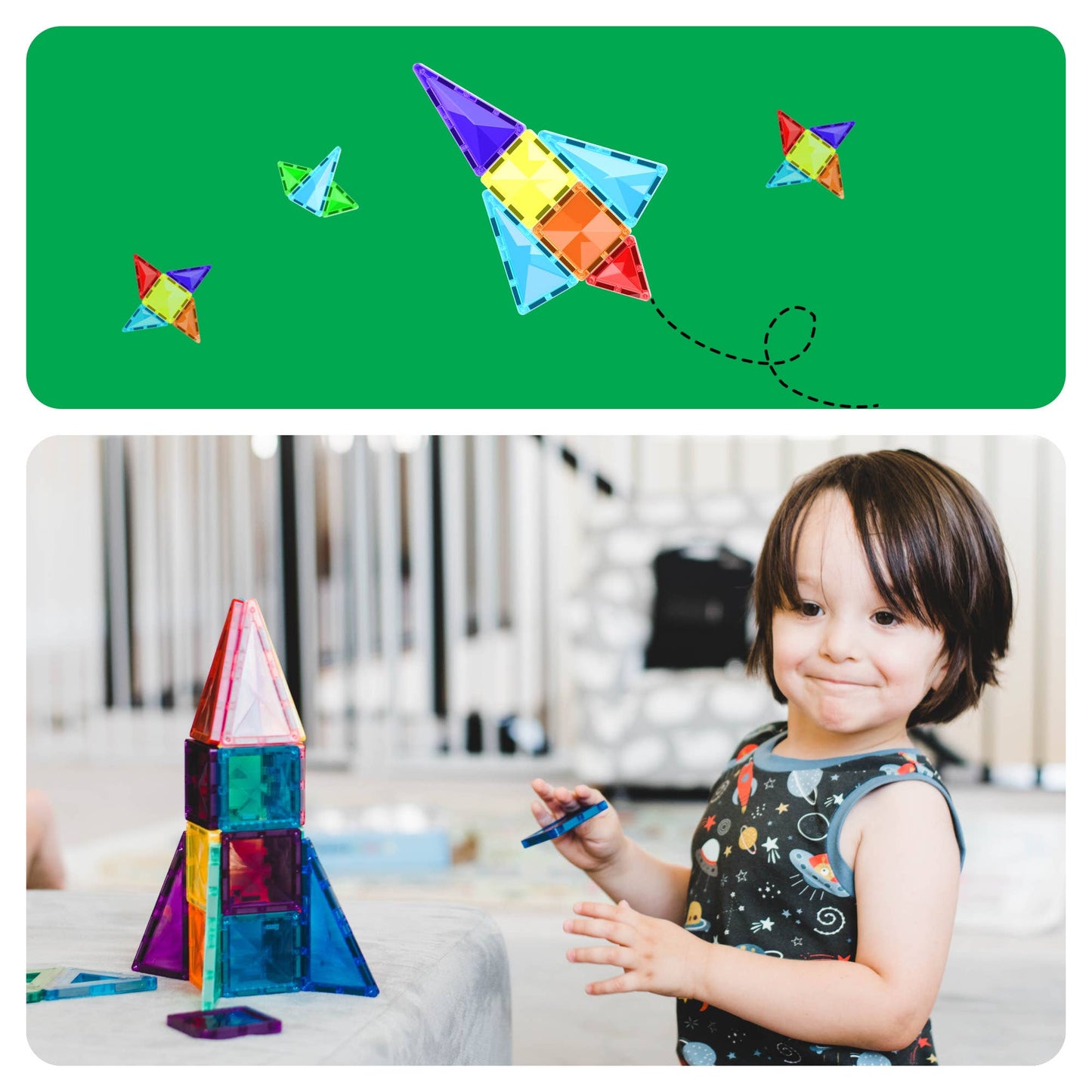 PicassoTiles 100pc Travel Size Magnetic Tile Building Set