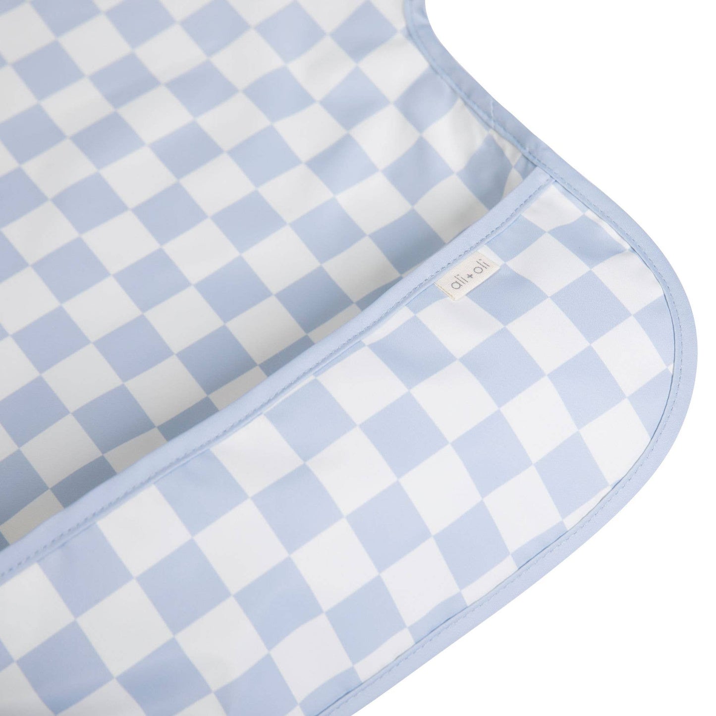 Blue Checkered Smock Bib for Baby & Toddler Long Sleeve
