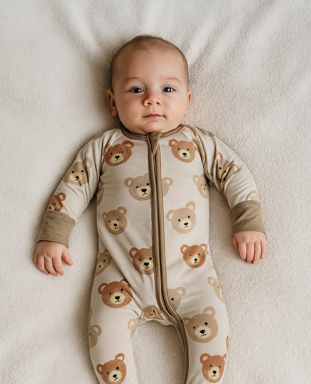 Baby Bear Bamboo Zipper Romper