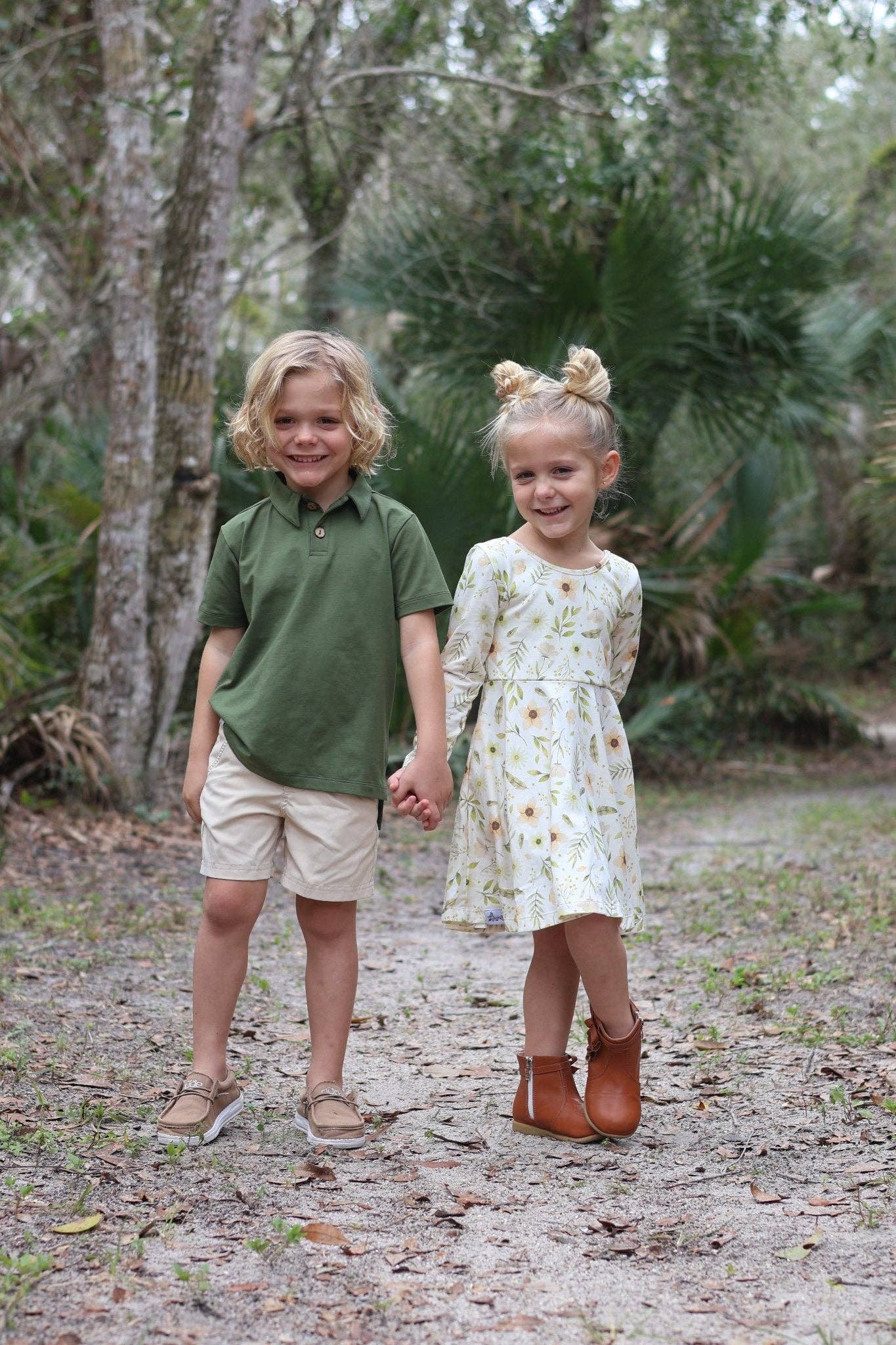 Boys Polo in Garden Green