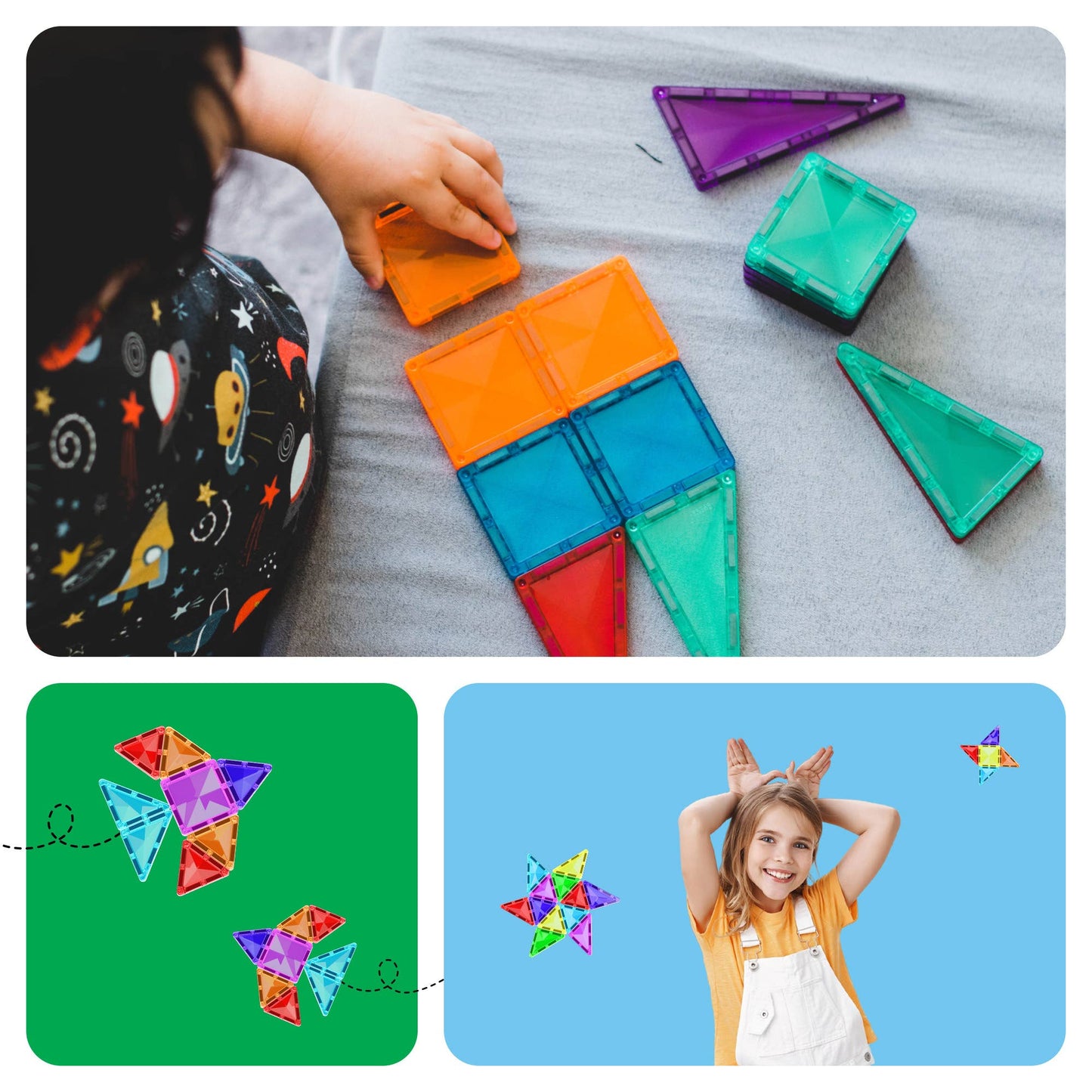 PicassoTiles 80pc Magnetic Tile Building Set