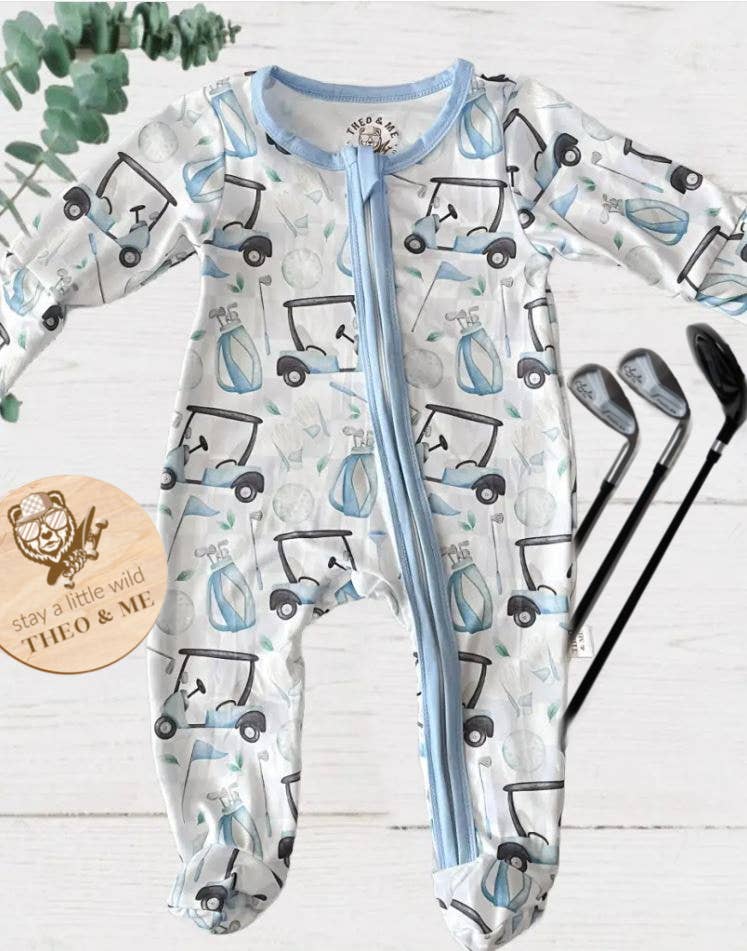 Infant Sleeper Blue Sporting Golf Carts - Just Like Dad