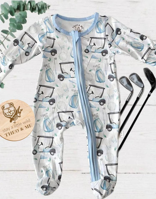 Infant Sleeper Blue Sporting Golf Carts - Just Like Dad