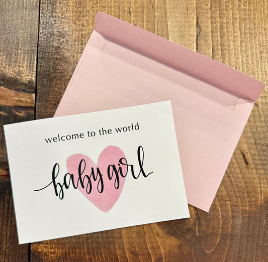 Welcome Baby Girl- Greeting Card