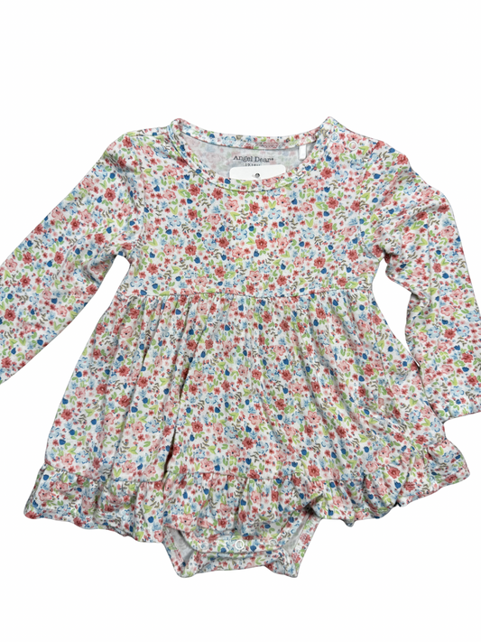 Angel Dear Floral Skirted Bodysuit- Reloved
