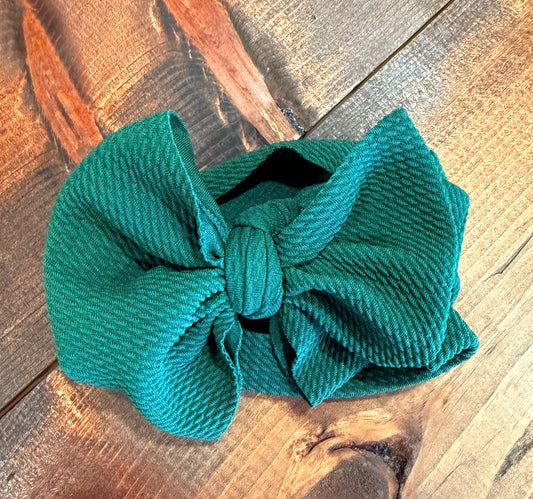 Hunter Green Bullet Bow + Headwrap