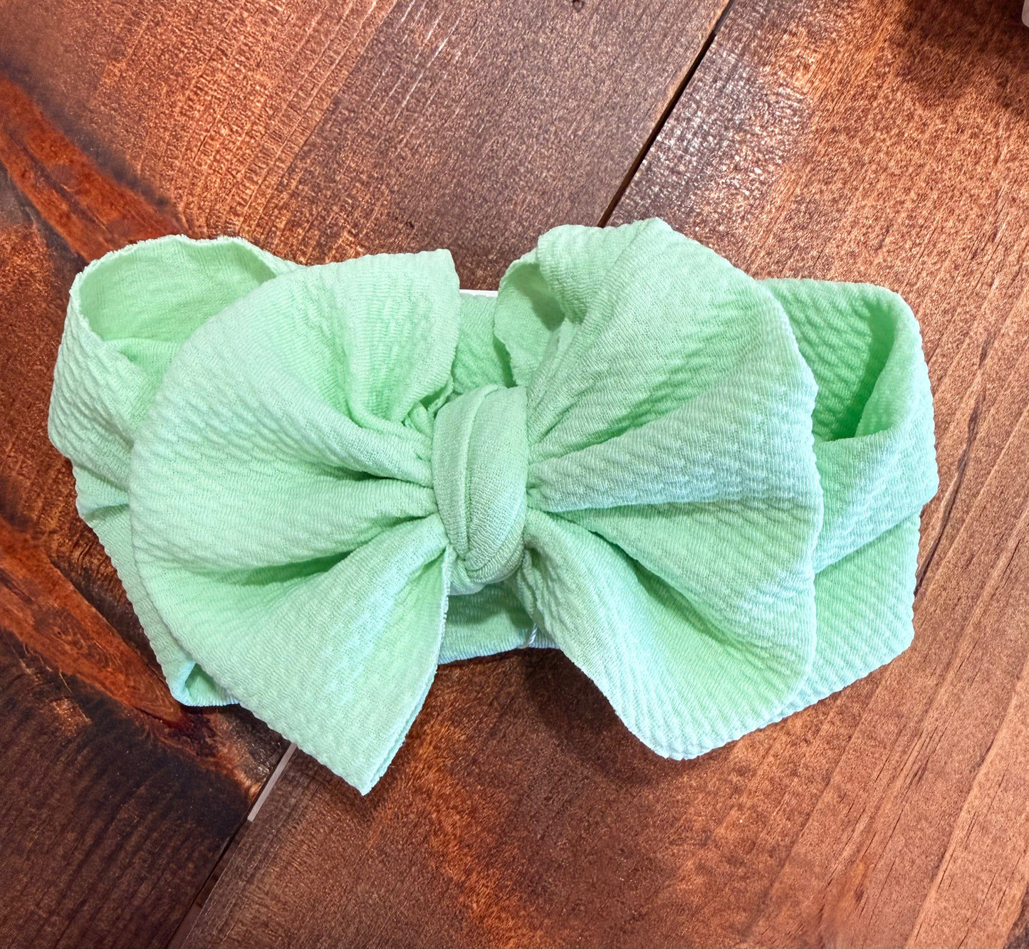 Soft Mint Bullet Bow + Headwrap