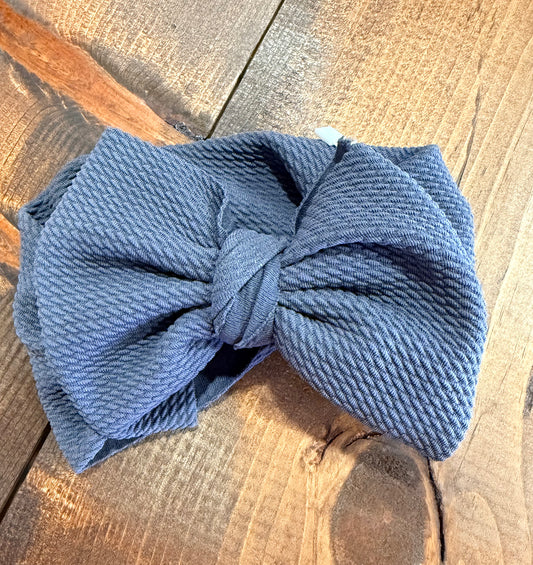 Charcoal Grey Bullet Bow + Headwrap