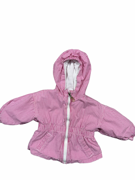 OshKosh B'Gosh Pink Gingham Hooded Jacket- Reloved