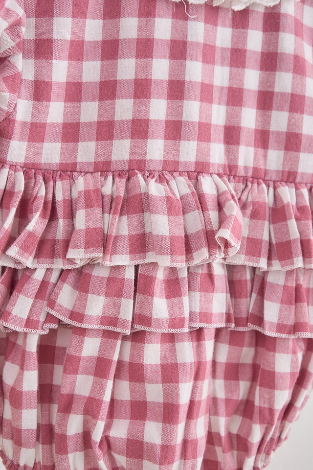 Pink Lace Gingham Flannel Bubble