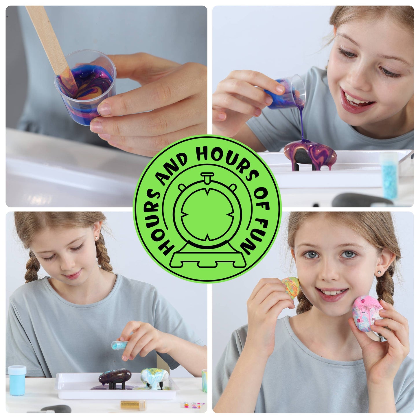 Paint Pouring Rocks for Kids - Rock Painting Kit, Craft Kit
